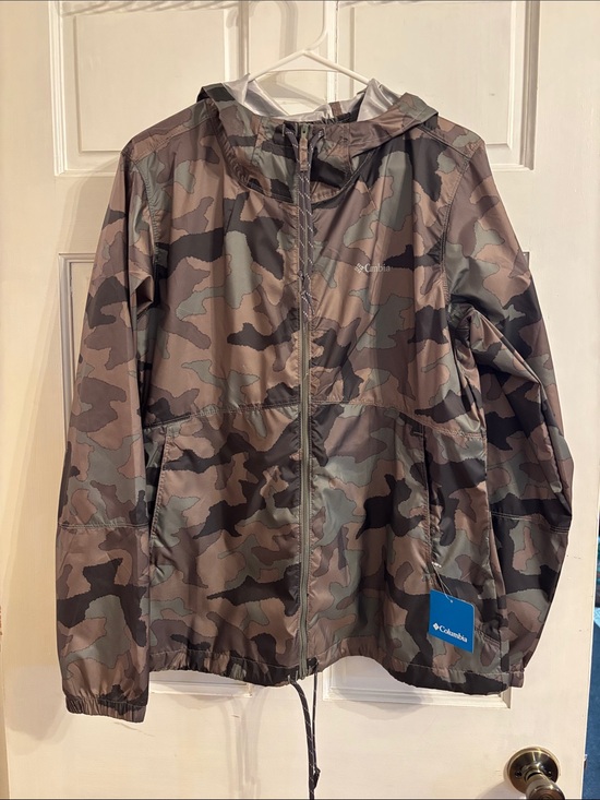 Columbia Jackets & Blazers - Columbia women’s Camo Hooded Rain Jacket - Green/Brown/Black